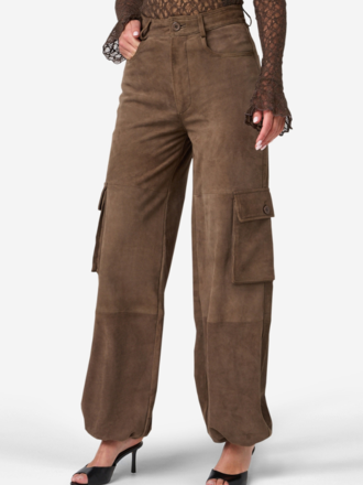 IBANA Ibana Phoeby Suede Broek olive night IBANA Ibana Phoeby Suede Broek olive night