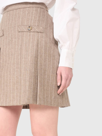 Janice Janice Saint Plooienrok Krijtstreep beige Janice Janice Saint Plooienrok Krijtstreep beige