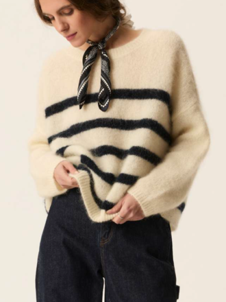 Des Petits Hauts Des Petits Hauts Aleo Sweater Striped ecru Des Petits Hauts Des Petits Hauts Aleo Sweater Striped ecru