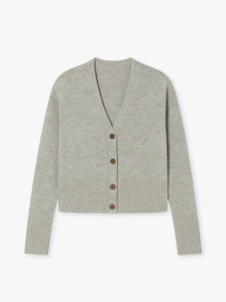 Closed Closed V neck cardigan light grey melange Closed Closed V neck cardigan light grey melange