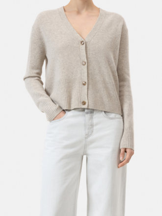 Closed Closed V neck cardigan beige melange Closed Closed V neck cardigan beige melange