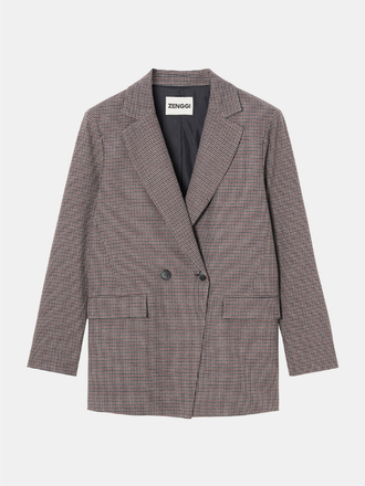 Zenggi Amsterdam Zenggi Amsterdam Mini Check Loose Blazer grey melange Zenggi Amsterdam Zenggi Amsterdam Mini Check Loose Blazer grey melange