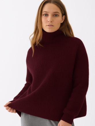 Majestic Filatures Majestic Filatures Turtle Trui aubergine Majestic Filatures Majestic Filatures Turtle Trui aubergine