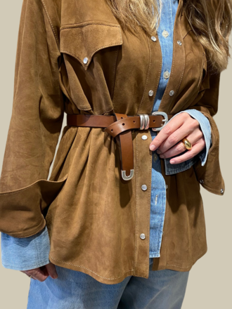 Lois Lois Porter Pocket Suede Blouse bison Lois Lois Porter Pocket Suede Blouse bison