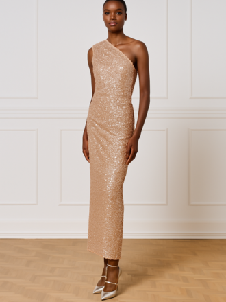 ACCESS ACCESS Jurk glitter brons ACCESS ACCESS Jurk glitter brons