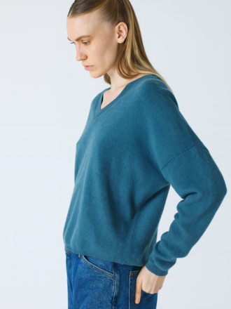Absolut Cashmere Absolut Cashmere Anatola V-hals Trui heathered teal Absolut Cashmere Absolut Cashmere Anatola V-hals Trui heathered teal