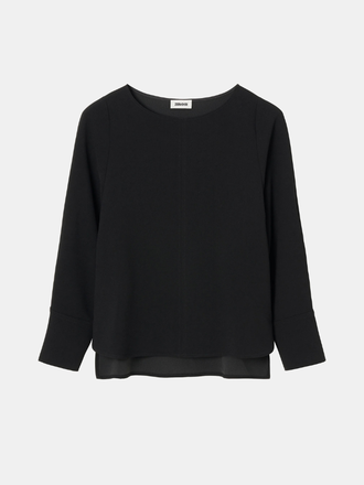 Zenggi Amsterdam Zenggi Amsterdam Kozo Crepe Boat Neck Top black Zenggi Amsterdam Zenggi Amsterdam Kozo Crepe Boat Neck Top black