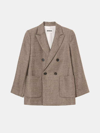 Zenggi Amsterdam Zenggi Amsterdam Wool Linen Double Breasted Blazer lama Zenggi Amsterdam Zenggi Amsterdam Wool Linen Double Breasted Blazer lama