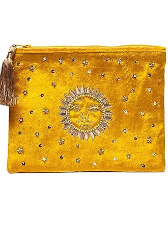 Rivs Etui Fluweel geel met zon Rivs Etui Fluweel geel met zon
