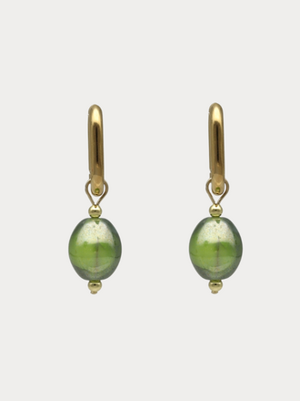 Camps & Camps Camps & Camps Oorringen  Glass Bead Shiny Green