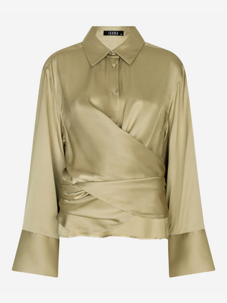 IBANA Ibana Tatum Satin Blouse elm green