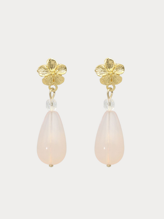 Camps & Camps Camps & Camps Flower Droplet Earrings Vintage Rose