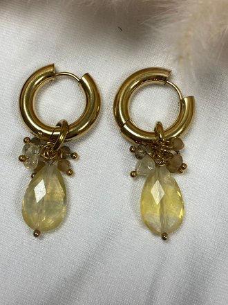 Oorbel Yellow Fluorite