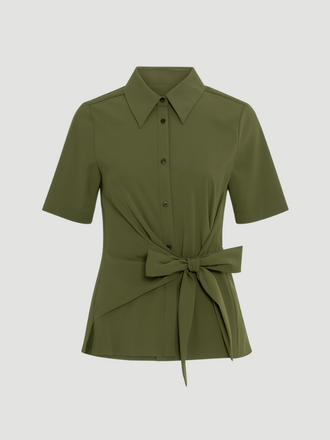 La Salle La Salle Side Tie Wrap Skirt green