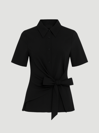 La Salle La Salle Side Tie Wrap Shirt black
