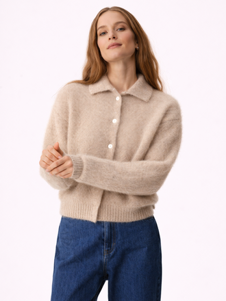 Des Petits Hauts Des Petits Hauts Alpolo Gebreid Vest latte