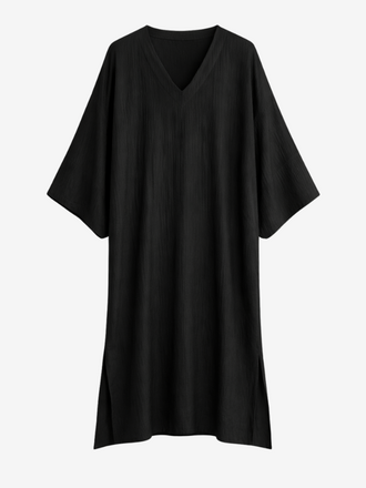 La Salle La Salle V-neck Flowy Dress black