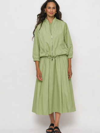 La Salle La Salle Pleated Wrap Skirt sage