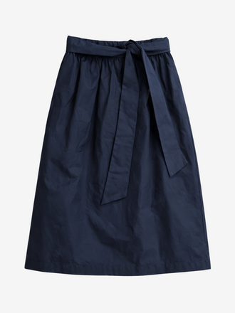 La Salle La Salle Tie Waist Midi Skirt navy