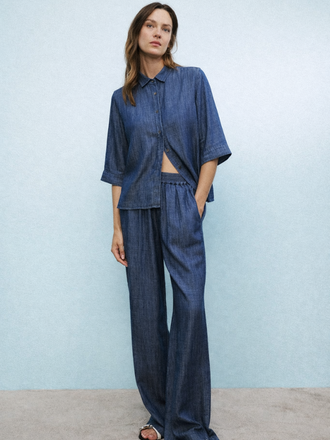 0039 Italy 0039 Italy Hollie Linnen Blouse blauw