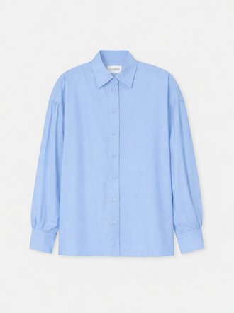 Closed Cape Shirt Blouse sky blue