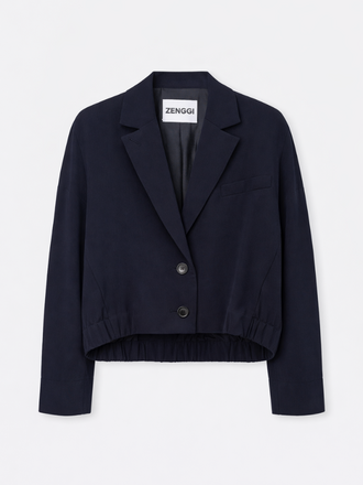 Zenggi Amsterdam Zenggi Amsterdam Japanse Crepe Blouson Jacket midnight blue