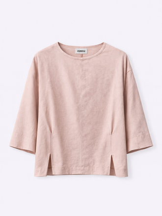 Zenggi Amsterdam Zenggi Amsterdam Japanse Crepe Tee Top powder pink