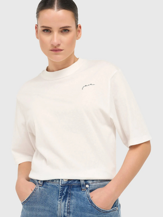 Janice Janice Adam T-shirt Tekst wit