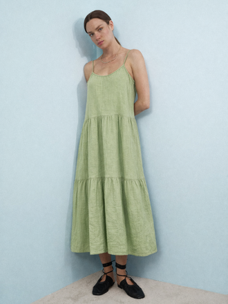 0039 Italy 0039 Italy Cleopatra Lange Jurk zacht groen