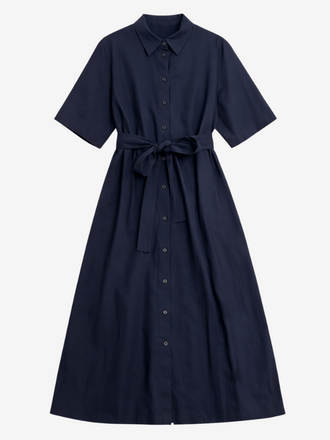 Zenggi Amsterdam Zenggi Amsterdam Poplin Belted Shirt Dress indigo