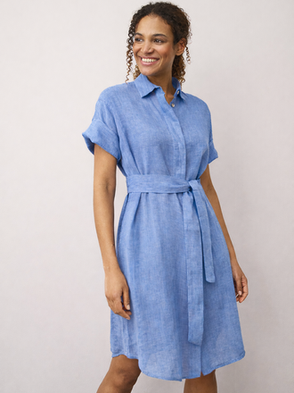 0039 Italy 0039 Italy Derby Linnen Jurk madonna blauw