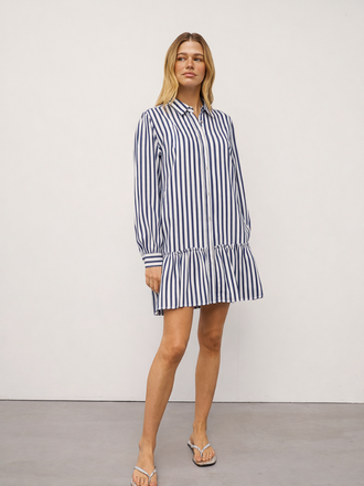 0039 Italy 0039 Italy Molina Jurk Streep blauw wit