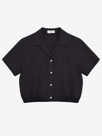 Zenggi Amsterdam Zenggi Amsterdam Fluid Cropped Shirt black