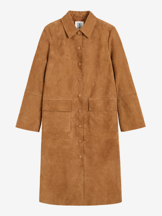 Malene Birger Malene Birger Jannie Lange Suede Jas rusty sand