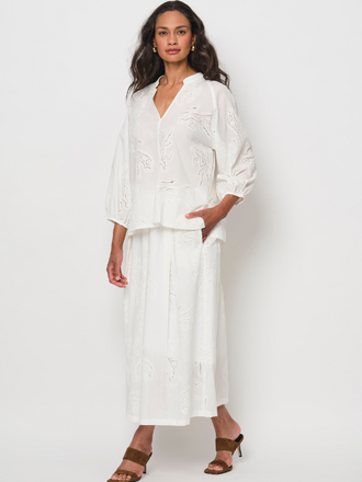 La Salle La Salle Box Pleated Skirt white