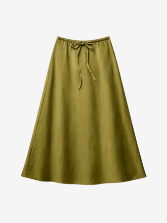 Zenggi Amsterdam Zenggi Amsterdam Satin Drawstring Skirt fern green