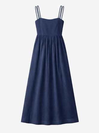 Zenggi Amsterdam Zenggi Amsterdam Washed Linen Summer Dress indigo