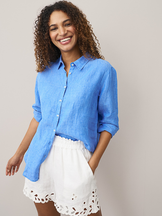 0039 Italy 0039 Italy Mira Linnen Blouse madonna blauw