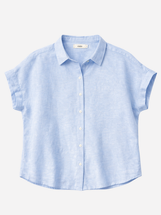 0039 Italy 0039 Italy Dolly KA Linnen Blouse lichtblauw