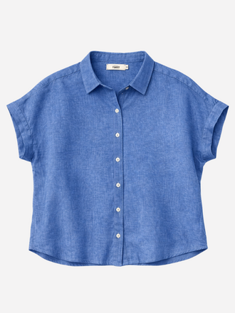 0039 Italy 0039 Italy Dolly KA Linnen Blouse madonna blauw