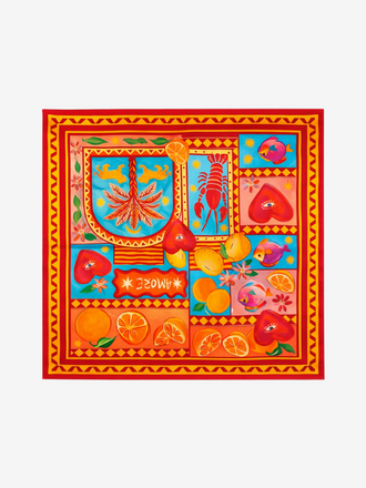 Shawl Zijde Zaya Summer red