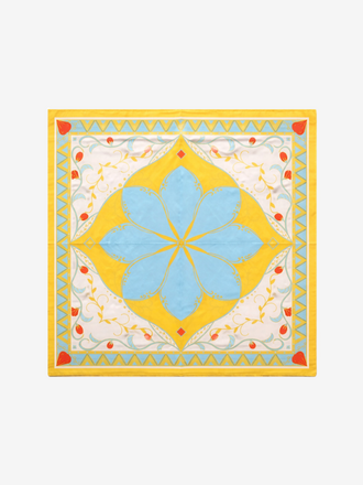 Shawl licht blauw geel