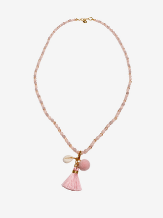 Ketting Lang Rozekwarts roze