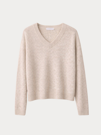 Majestic Filatures Majestic Filatures Trui V-hals ecru chine