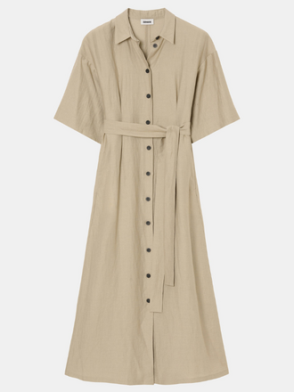 Zenggi Amsterdam Zenggi Amsterdam Light Linen Mix Shirt Dress desert