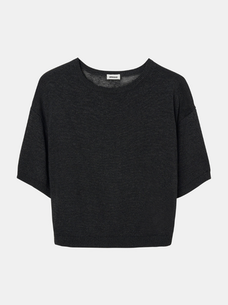 Zenggi Amsterdam Zenggi Amsterdam Cotton Paper Boatneck Top black
