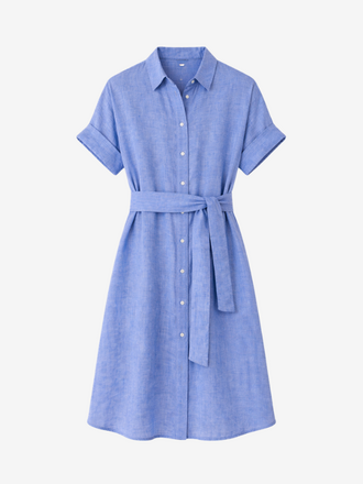 0039 Italy 0039 Italy Derby Linnen Jurk madonna blauw