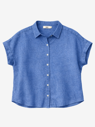 0039 Italy 0039 Italy Dolly KA Linnen Blouse madonna blauw