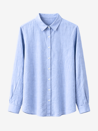 0039 Italy 0039 Italy Mira Linnen Blouse lichtblauw