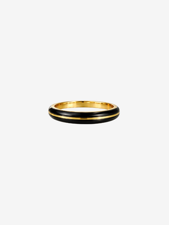 ADORN ADORN Disc Ring gold high polish black horn